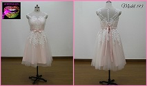 Robe De Mariage Courte Ivoire Et Rose Avec Dentelles